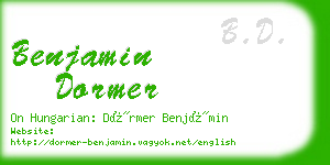 benjamin dormer business card